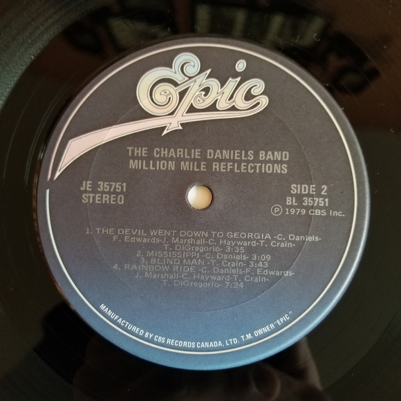 Charlie Daniels Band Million Mile Reflections Record LP ⏺3/$40+Free Shipping🚚 - Picture 3 of 10